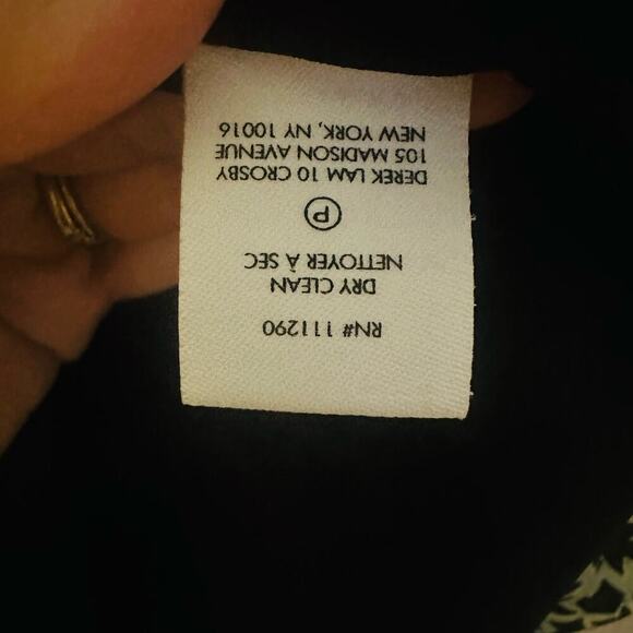 DEREK LAM 10 Crosby Green Black Leaf Printed V Neck Grommet Mini Dress Size 12 - Picture 11 of 14